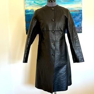 Cividini Collection Vintage Black Leather Long Coat